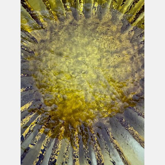 Blenko Wayne Husted Heavy Hand-Blown Amber Art Glass MCM Low Profile 6112-S Bowl - Picture 5 of 5